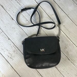 Michael Kors Mott Black Leather Crossbody